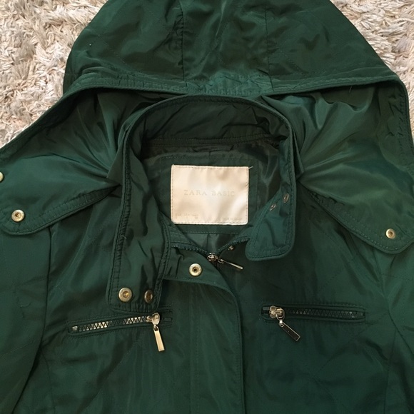 Zara Emerald Green Rain Jacket XSmall - Picture 2 of 3